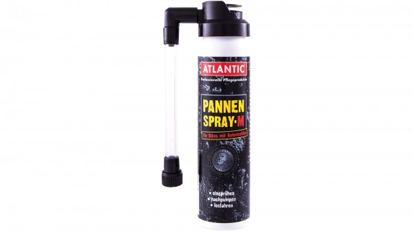 ATLANTIC Pannenspray; Durch das hochwertige Dichtmittel sind platte Reifen nach einer Minute wieder fahrbereit., &quot;M&quot; für Autoventil, Spraydose 75ml